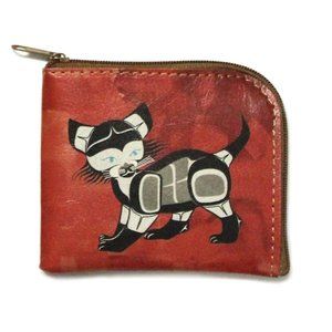 NWOT Native Origins Bella Bella Cat Faux Leather Coin Token Purse